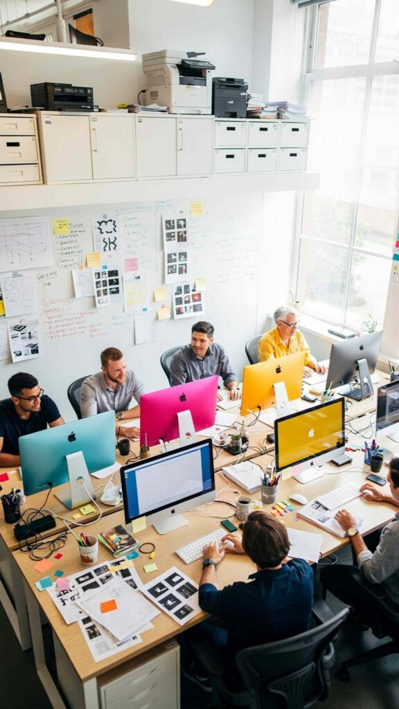 Équipe d’agence de marketing digital au travail