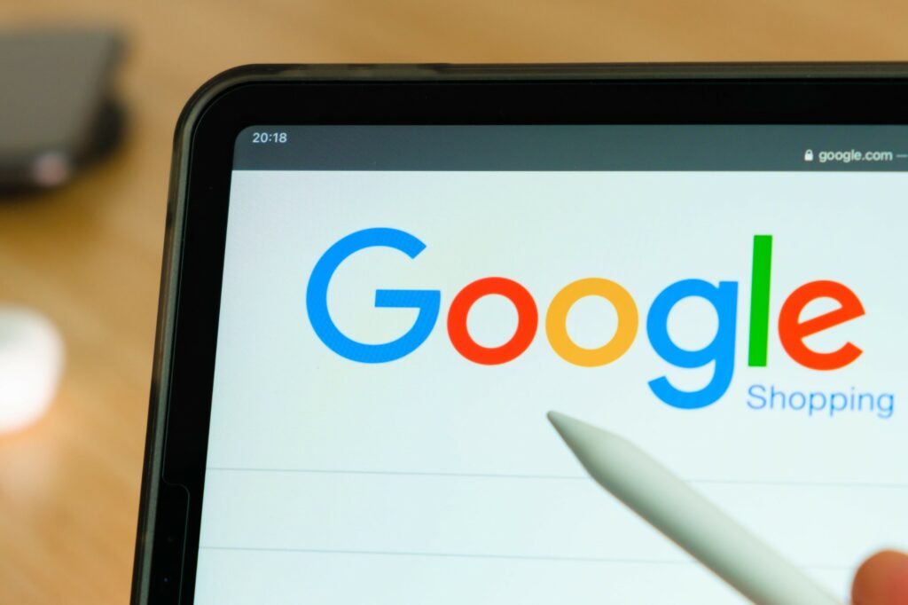 Google Shopping sur une tablette